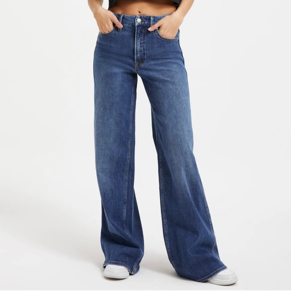 Good American good skate wide leg jeans - size 27/4 color Indigo - worn once